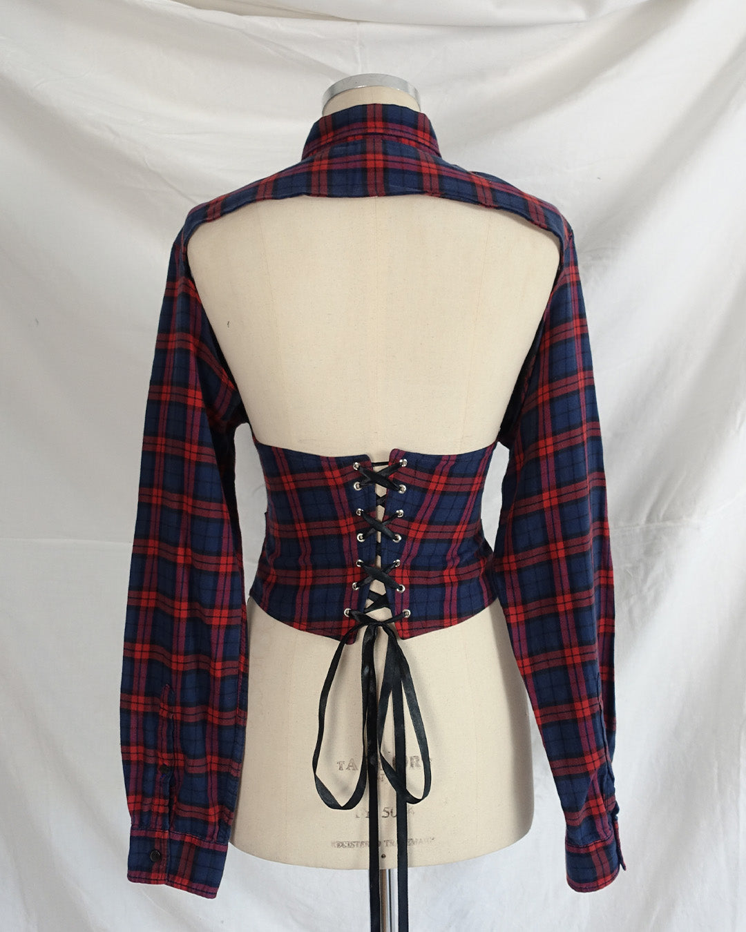 'FEBRUARY' blouse red & blue plaid